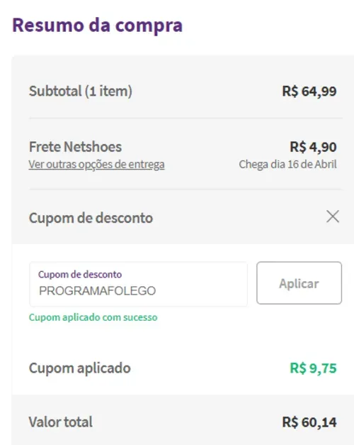 Imagem na descrição da promoção