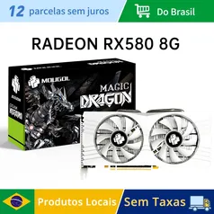 Placa de Vídeo MOUGOL Radeon RX580 8G, Memória GDDR5, Gaming, desktop, AMD, PCIE3.0x16, DVI, DP