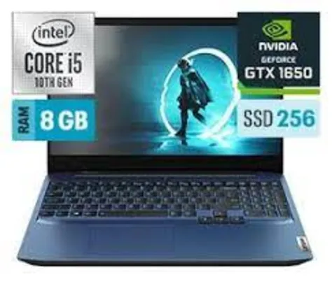Notebook Gamer Lenovo ideaPad Gaming 3i, Intel® Core™ i5, 8GB, 256GB SSD, GTX 1650 4GB | R$5685