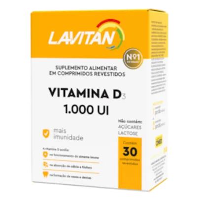 Vitamina D 1.000UI Lavitan com 30 comprimidos