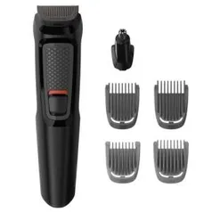 Aparador de Pelos Philips Multigroom Series 3000 6 em 1 MG3711/15 Sem Fio Preto - Bivolt.