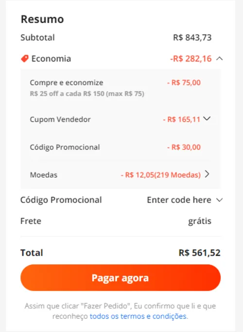 Imagem na descrição da promoção