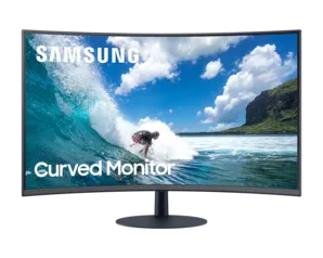 Monitor Curvo Samsung 32 FHD, com speaker embutido, HDMI, Display Port, VGA, 75hz,Freesync, Preto, Série CT550