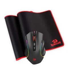 Kit Mouse e Mousepad Redragon Mouse Griffin 7200dpi + Mousepad Suzaku Extended M607-BA