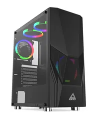 Gabinete Gamer Montech FIGHTER 500, Mid Tower, Black, ATX, 4 Fans, Vidro Temperado