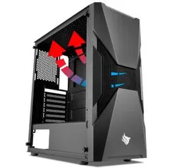 Gabinete Gamer Pichau TROOPER VIDRO TEMP PRETO, PG | R$230