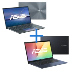 Notebook ASUS ZenBook 14 UX435EA-A5072T Cinza Escuro + Notebook ASUS VivoBook X513EA-EJ1062T Preto