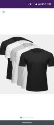 Camisetas básicas kit com 5 masculinas