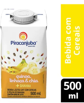 Bebida Láctea Quinoa Linhaça E Chia Sabor Banana Piracanjuba 500Ml ( Min.10) | R$ 2,05
