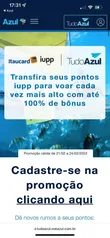 [Iupp Itaú] transfira seus pontos para azul com até 100% de bônus