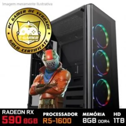 PC Gamer R5 1600 8 GB RAM RX 590 8 GB HD 1 TB