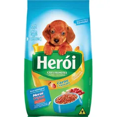 [PRIME] Ração HERÓI Cão Filhote Sabor Carne e Cereais 25KG | R$89