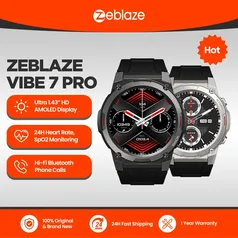 Smart watch Zeblaze VIBE 7 PRO relógio inteligente, chamada de voz, 1,43 