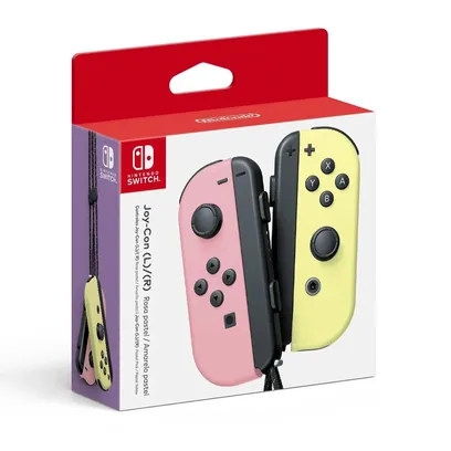 Foto do produto Controle Switch Joy-Con Rosa e Amarelo Pastel, Nintendo