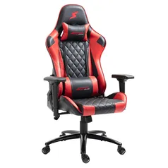 Cadeira Gamer SuperFrame Knight, Reclinável, Suporta até 180KG, Preto e Vermelho