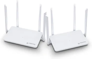 Kit Smart Roteador Mesh Wi-Fi Fast Positivo Casa Inteligente, cobertura de até 400 m², beamforming, suporta até 128 dispositivos, sem pontos cegos, Bi