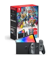 Console Nintendo Switch OLED + Jogo Super Smash Bros Ultimate - HBGSSKACLA