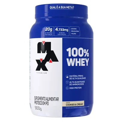 Foto do produto 100% Whey - 900g - Cookies & Cream - Max Titanium