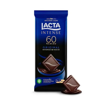 [2 UN ] Chocolate Lacta Intense 60% Cacau Original 85g