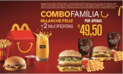 [MC Donalds] Combo Familia McLanche Feliz + 2 MC OFERTAS