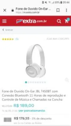 Fone de Ouvido On-Ear JBL T450BT - R$189