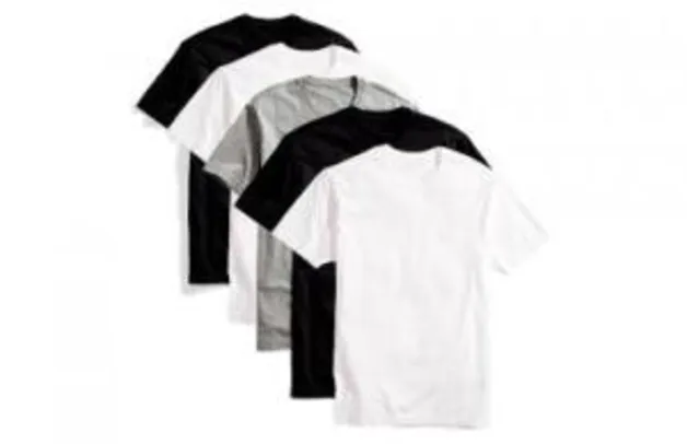 Kit 5 Camisetas Básicas Masculina T-Shirt Algodão | R$55