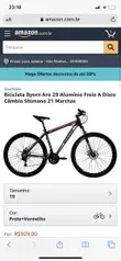 Bicicleta Byorn Aro 29 Alumínio Freio A Disco Câmbio Shimano 21 Marchas