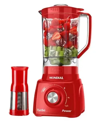 Liquidificador Mondial Turbo Power L-99-FR Vermelho com Filtro 3 Velocidades 500W