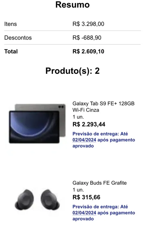 Imagem na descrição da promoção