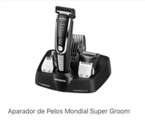 (Cupom + MagaluPay =R$ 75) Aparador de Pelos Mondial Super Groom