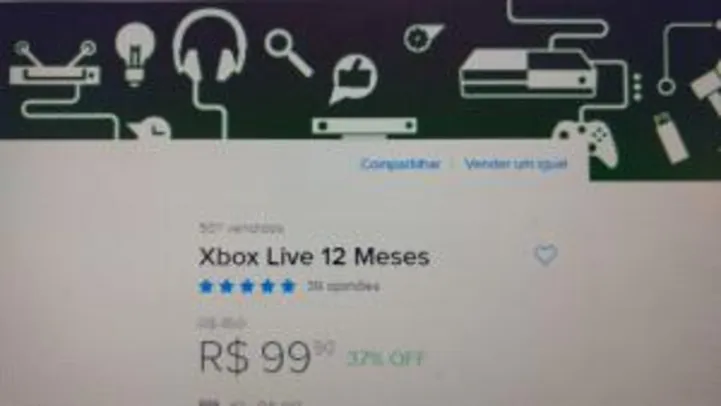 Xbox Live 12 meses por R$99,90