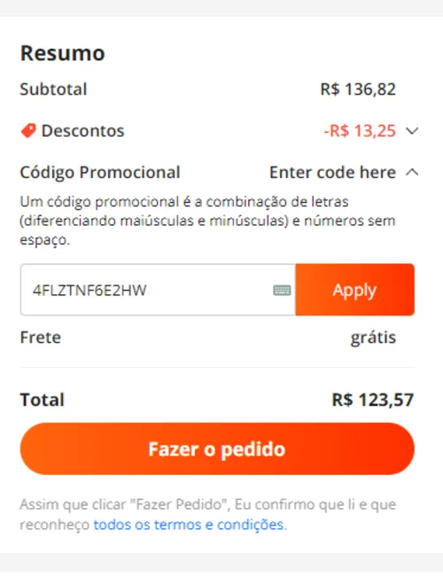 Imagem na descrição da promoção