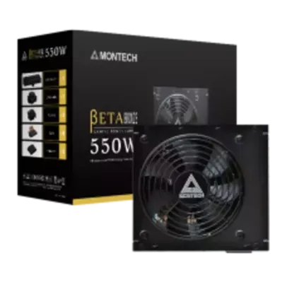 Fonte Montech BETA Bronze 550W, 80 Plus Bronze, PFC Ativo