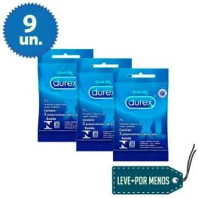 Leve Mais Pague Menos: 9 Preservativos Durex XL - R$3,70