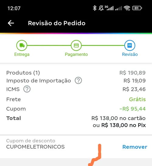 Imagem na descrição da promoção