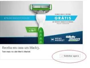 APARELHO GILLETTE MACH 3 SENSITIVE GRÁTIS