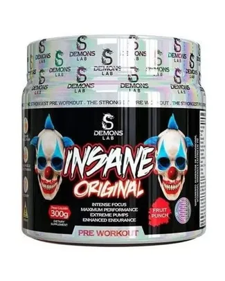 PRÉ TREINO INSANE ORIGINAL MÁXIMA FORÇA E FOCO (300G) FRUIT PUNCH - DEMONS LAB