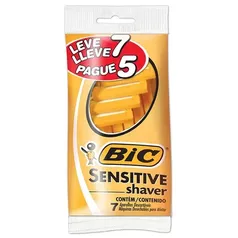 Barbeador Descartável Bic Sensitive Shaver com 7 unidades