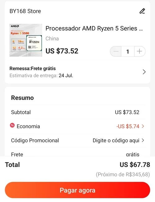 Imagem na descrição da promoção