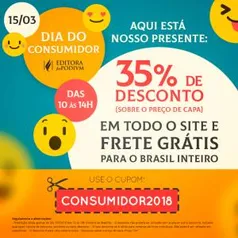 Desconto de 35% para qualquer livro - Válido das 10 às 14hrs