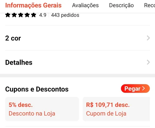 Imagem na descrição da promoção