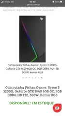 Pc ryzem 3 GeForce 1660 | R$3200