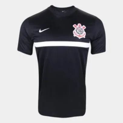 Camisa Corinthians Treino 20/21 Nike Masculina - Preto+Branco | R$ 64