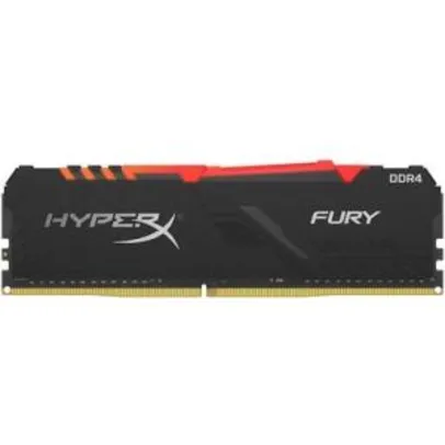 Memória HyperX Fury RGB, 16GB, 3733MHz, DDR4, CL19, Preto | R$570