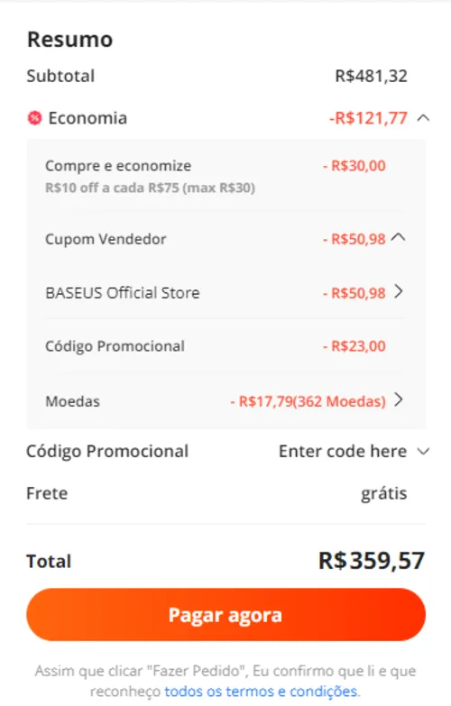 Imagem na descrição da promoção