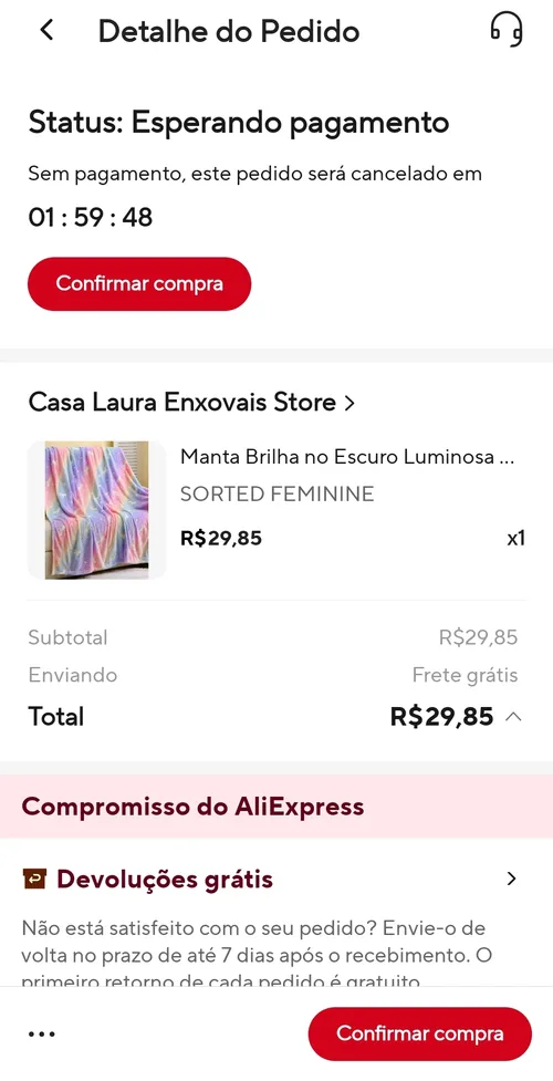 Imagem na descrição da promoção