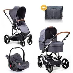 Carrinho Como4 Diamante (Com Moises E Bolsa + Bebe Conforto + Adaptador) | R$2999