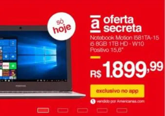 Notebook Motion I581TA-15 i5 8GB Positivo [APP] - R$1.900