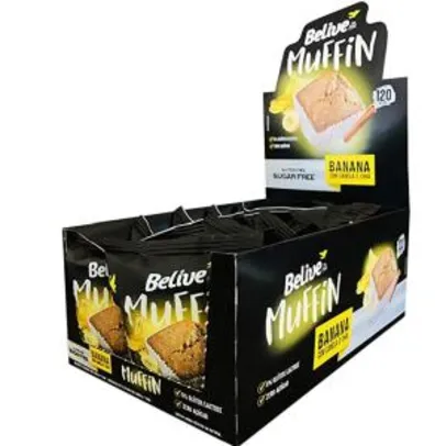 Muffin Banana com Canela e Chia - Sem Açúcar/Glúten/Lactose Belive 40g 10 unid - R$18