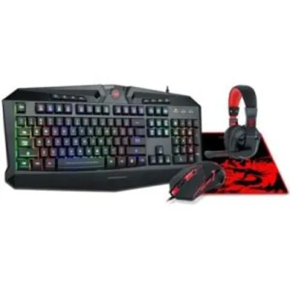 COMBO REDRAGON VAJRA COM TECLADO HARPE MOUSE CENTROPHORUS HEADSET GARUDA E MOUSEPAD - R$216